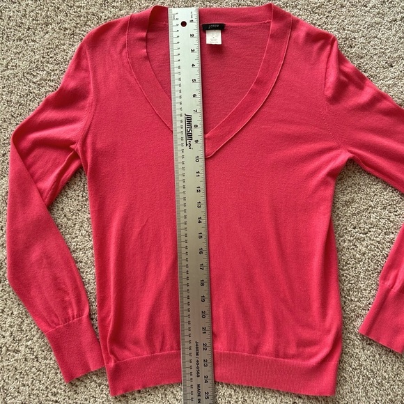 J Crew Womens Sweater Salmon Long Sleeve V Neck Cotton Summer Medium RN77388 - Picture 6 of 12